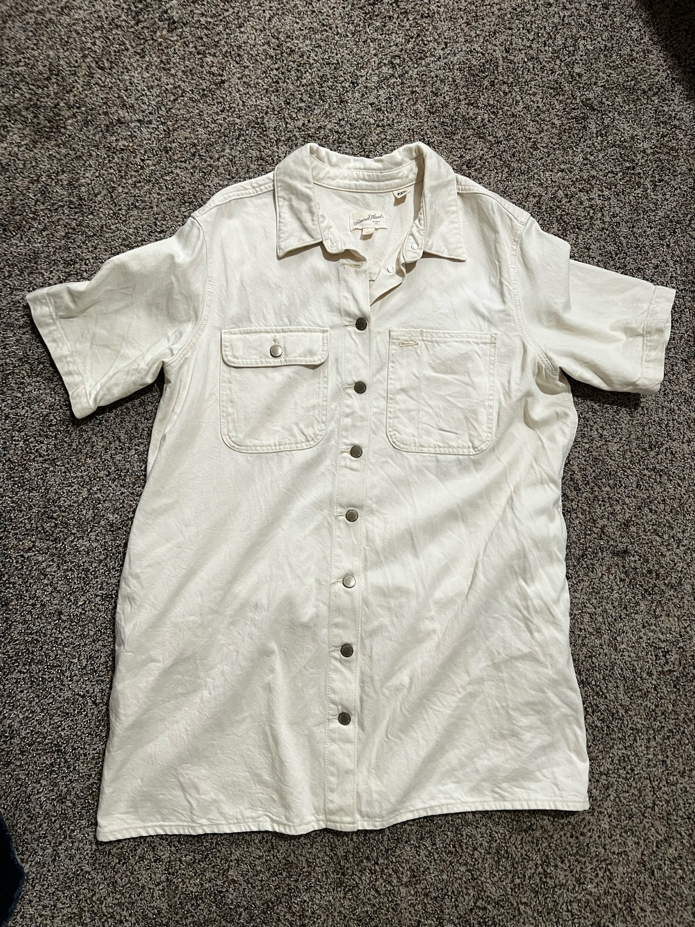 Universal Thread Cream Button-Up Utility Dress